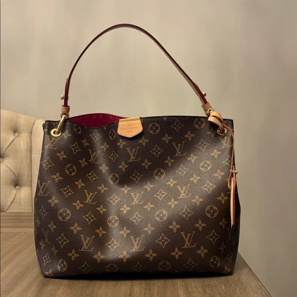 Authentic Louis Vuitton classic monogram Graceful Pm hobo bag in peony - Picture 4 of 16